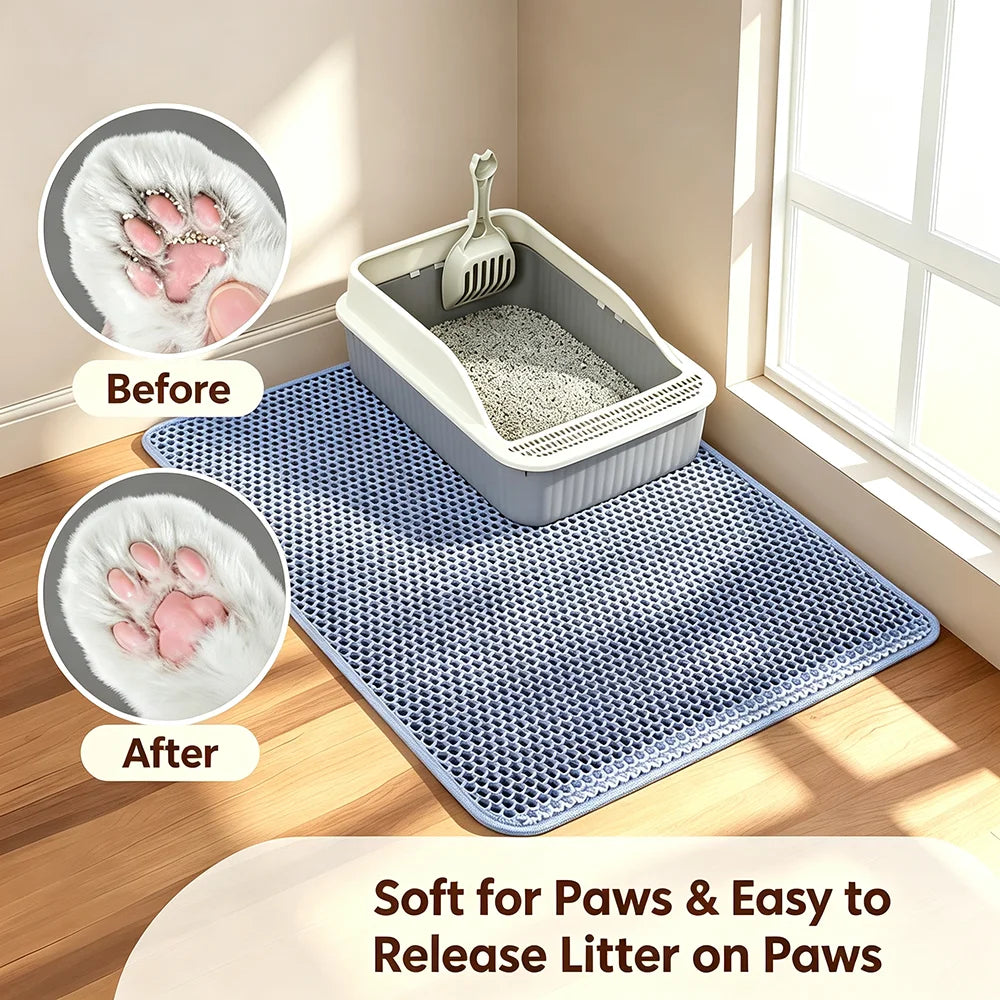 Durable Double Layer Non Slip Waterproof Cat Litter Mat