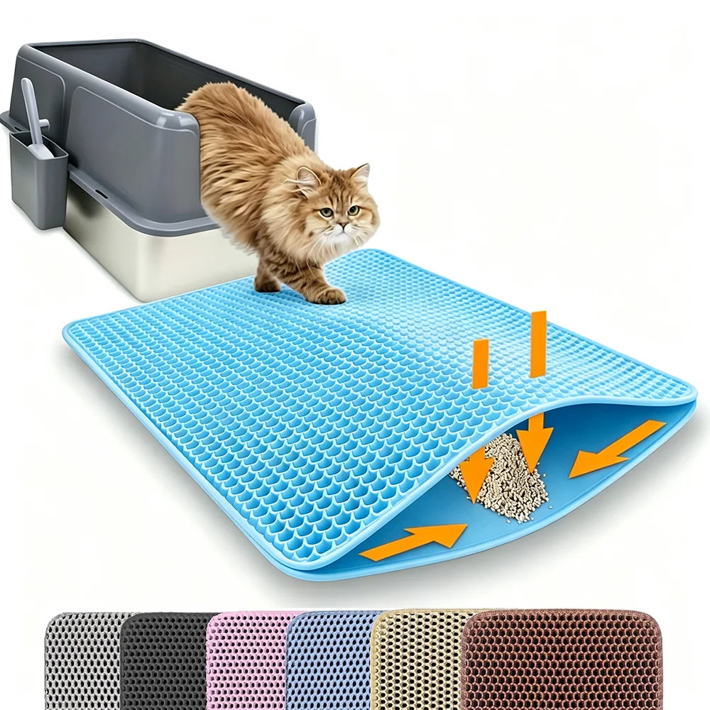 Durable Double Layer Non Slip Waterproof Cat Litter Mat