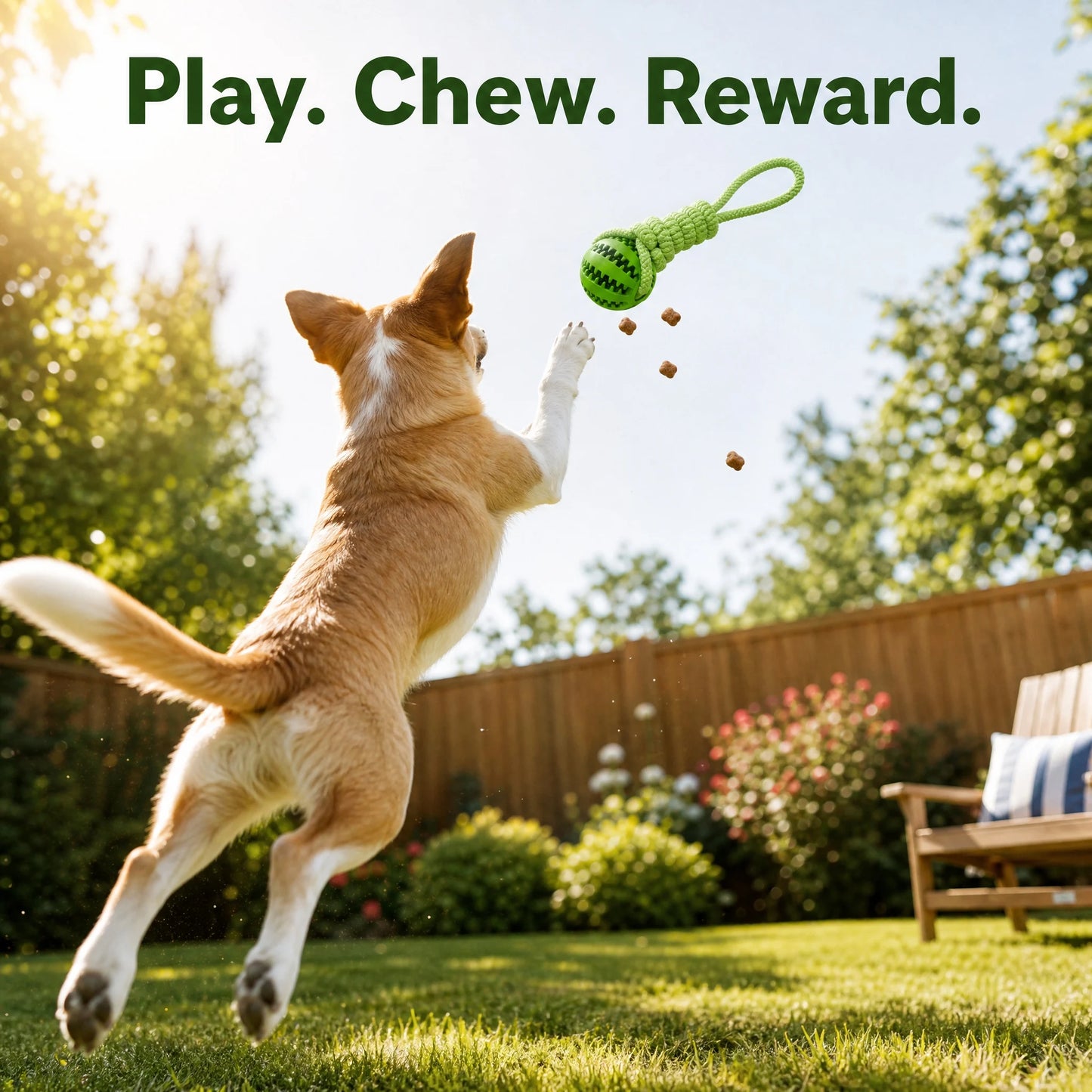 Bite Resistant Interactive Treat Dispensing Dog Chew Ball