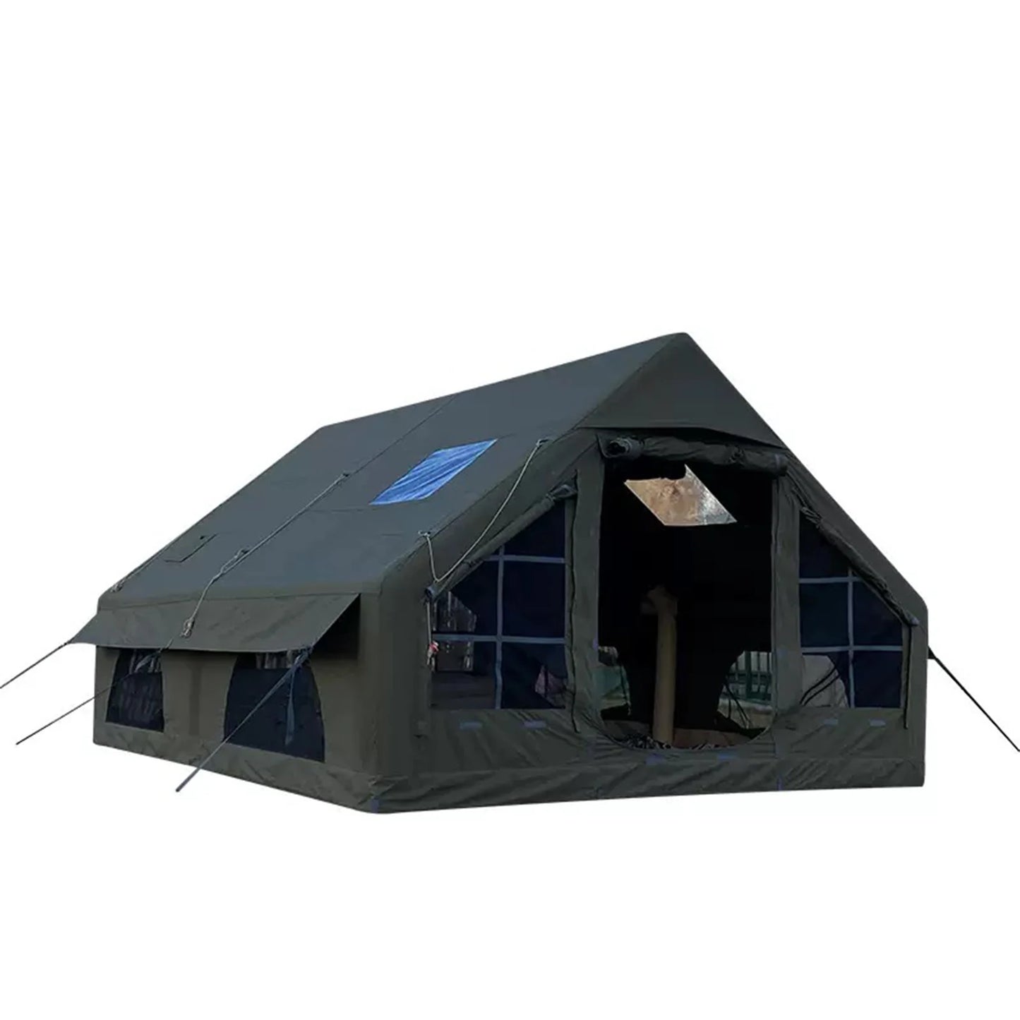 PAKICETUS Large Luxury Inflatable Glamping Tent with Manual Hand Pump, Easy Setup 4 Season Anti-Snow Spacious Family Shelter, Weatherproof Air Tent for Outdoor Camping, Backyard Party & Wilderness Adventure