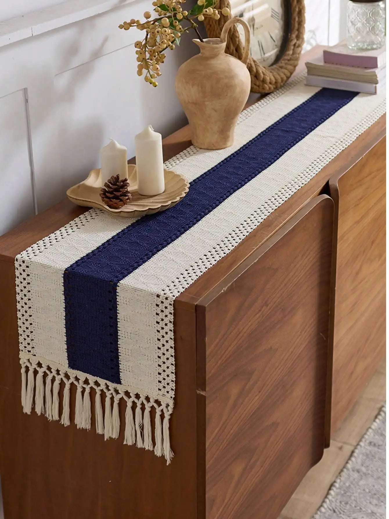 Contemporary Bohemian Rustic Table Runner For Home Decor