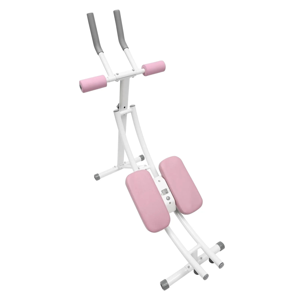 Ab Trainer Machine with LED Display, 3-Level Adjustable Abdominal Workout Equipment with Dual Arc Track, Foldable Core Trainer for Home Gym, Pink