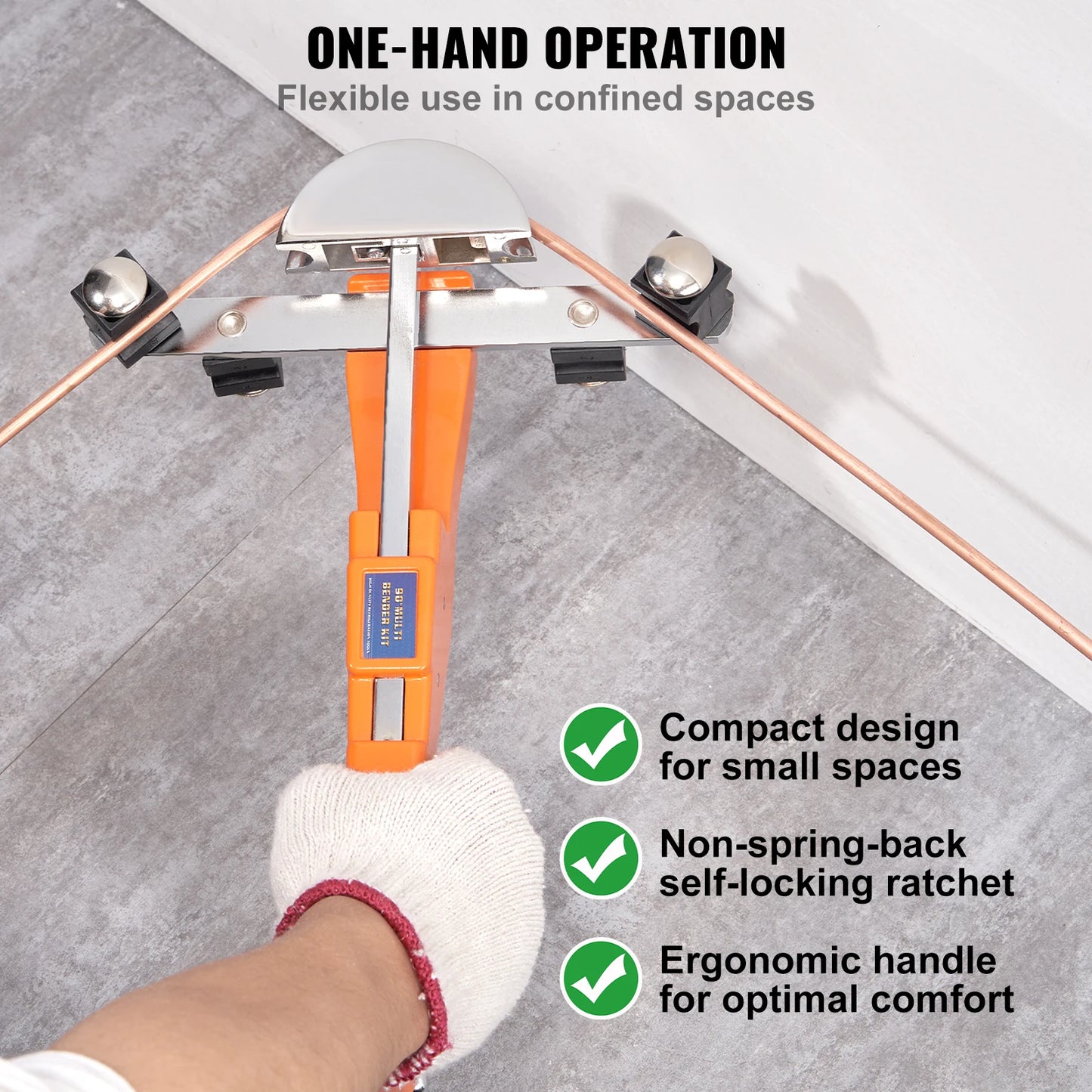 SucceBuy Pipe Tube Bender Ratcheting Reverse Tubing Bending Tools w/ 7 Dies Pipe Cutter for Air Conditioning Refrigerator Repair