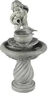 Charming Angel Water Fountain with LED Light for Outdoors
