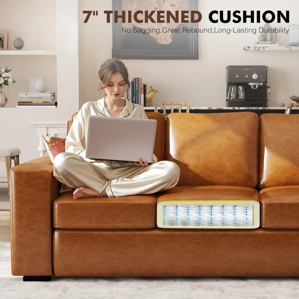 Modern Faux Leather Sofa For Living Room And Office