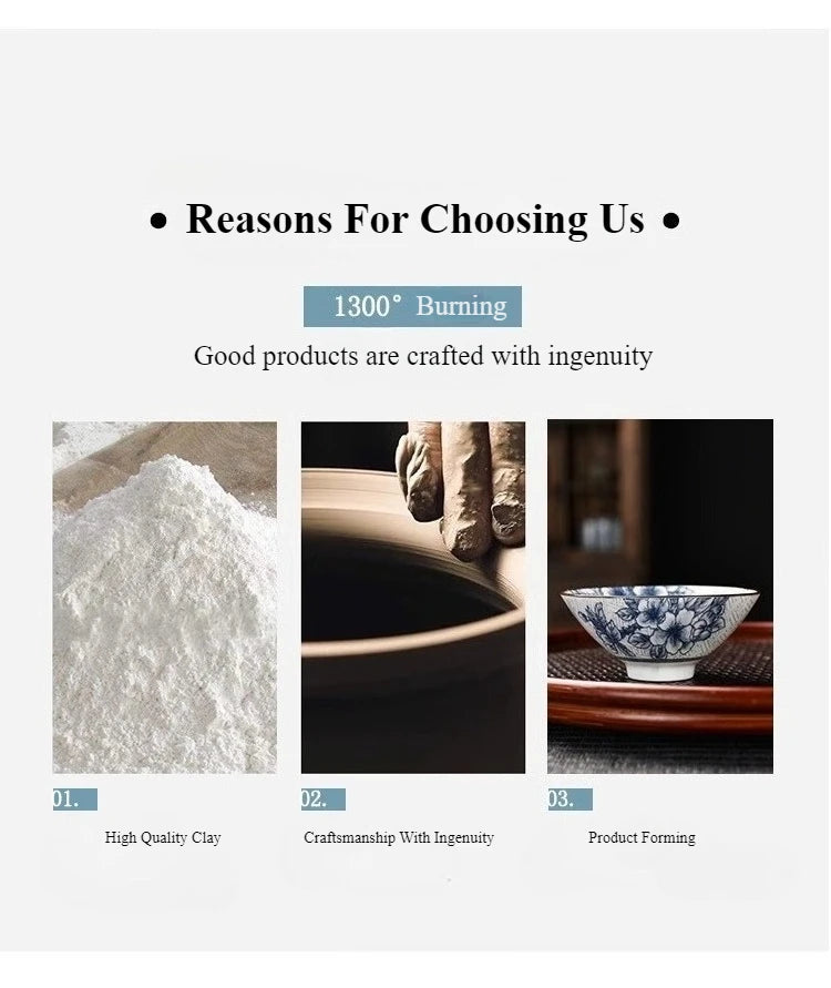 10pcs/box Blue and White Porcelain Tea Bowls Ceramic Kung Fu Small Teacups Single Master Cup with Gift Box Packaging Teaware Set