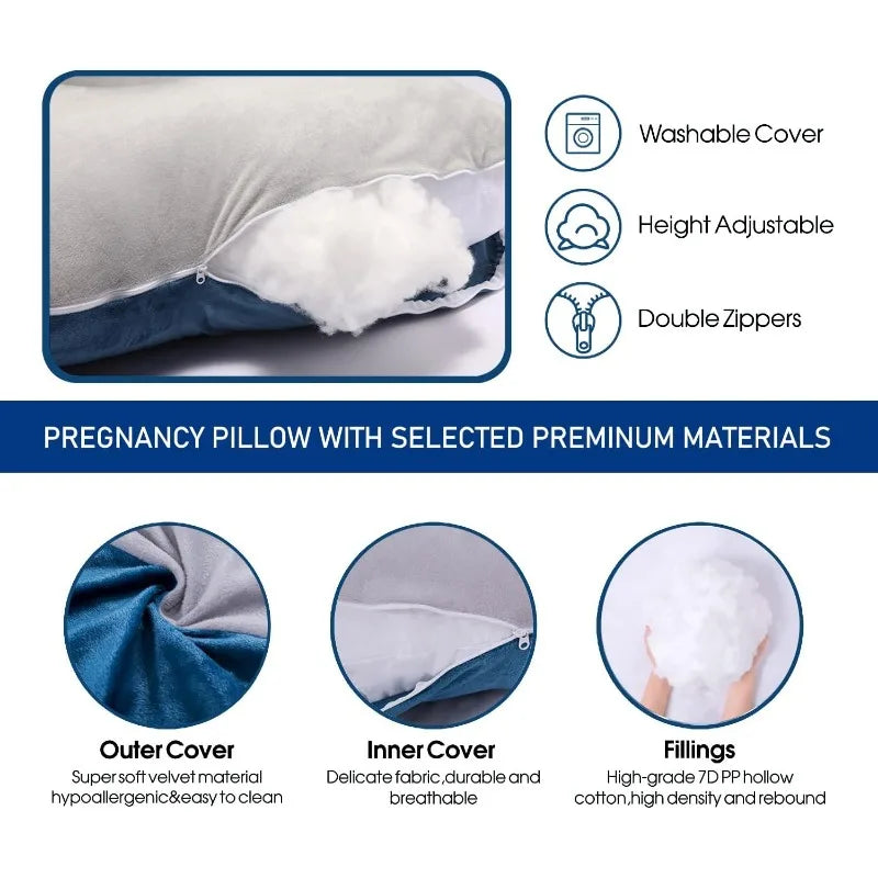 Pregnancy Maternity Pillows for Sleeping 55 Inches U-Shape
