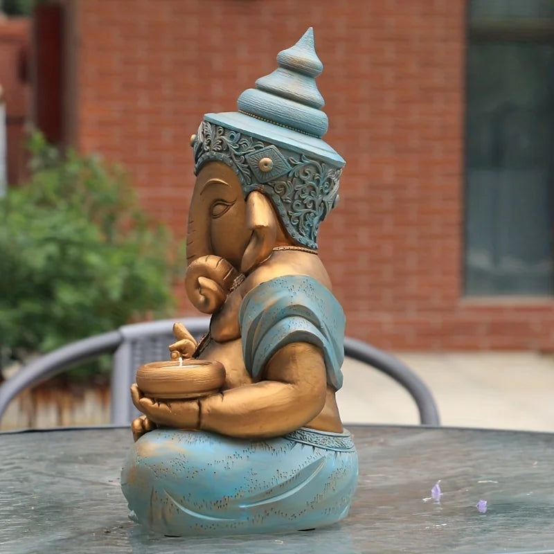 1pc Garden Buddha Statue Resin Zen Seated Ornament Resin Statue For Garden Porch Grass Outdoor Lawn Decor Gifts Crafts