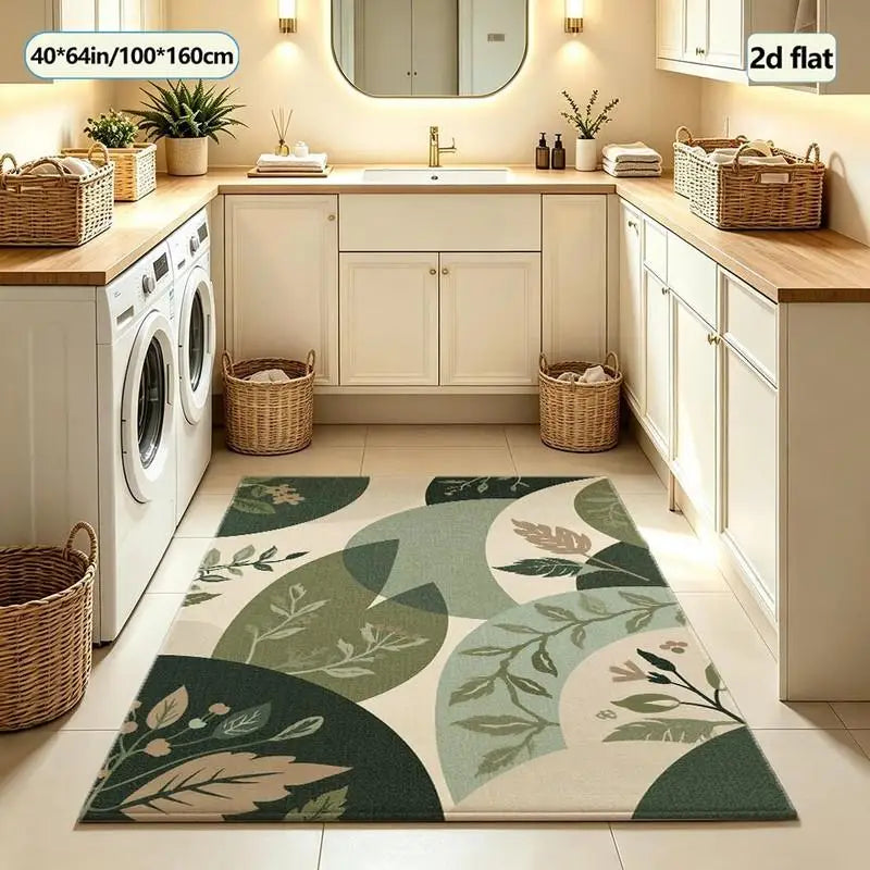 Elegant Boho Leaf Botanical Rug For Contemporary Indoor Spaces