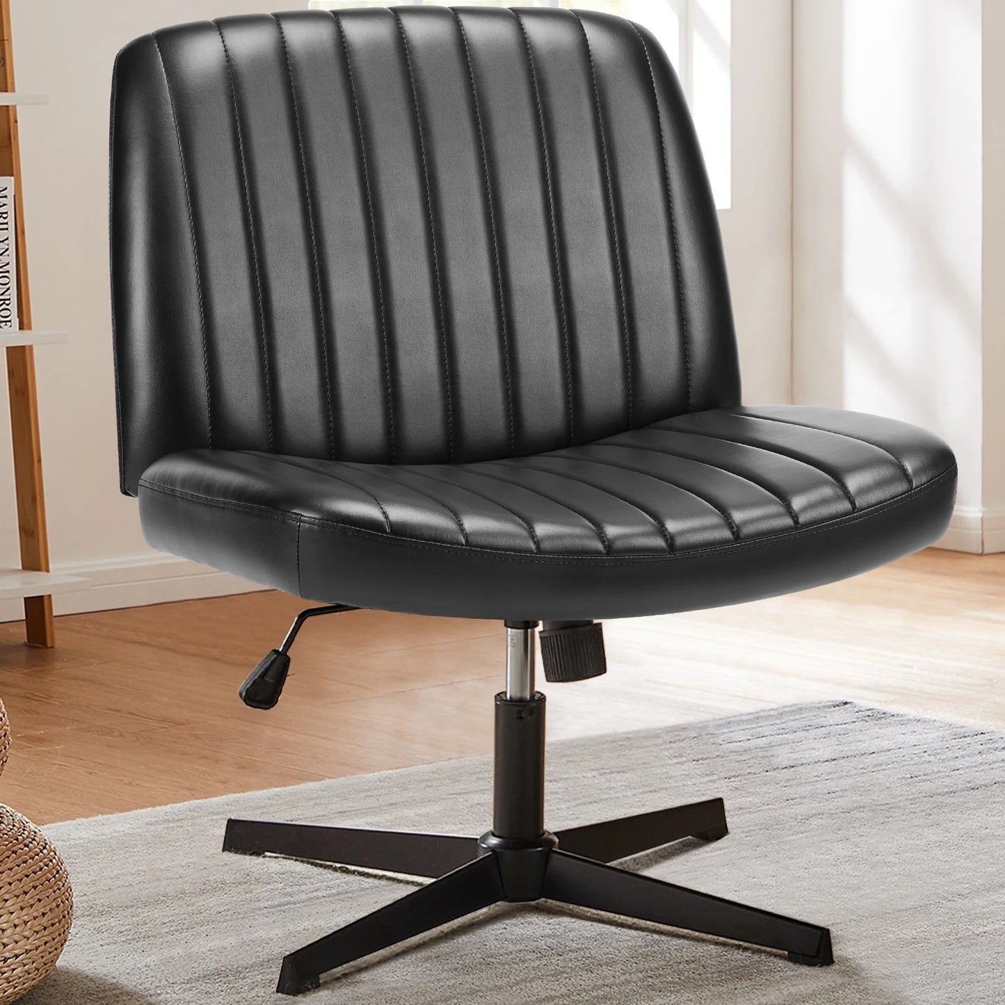 JHK Cross Legged Office Chair With Rocking Adjustable Swivel