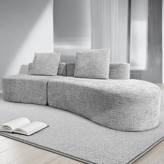 Curved Half Moon Sofa Bed With Pillows For LivingSpace