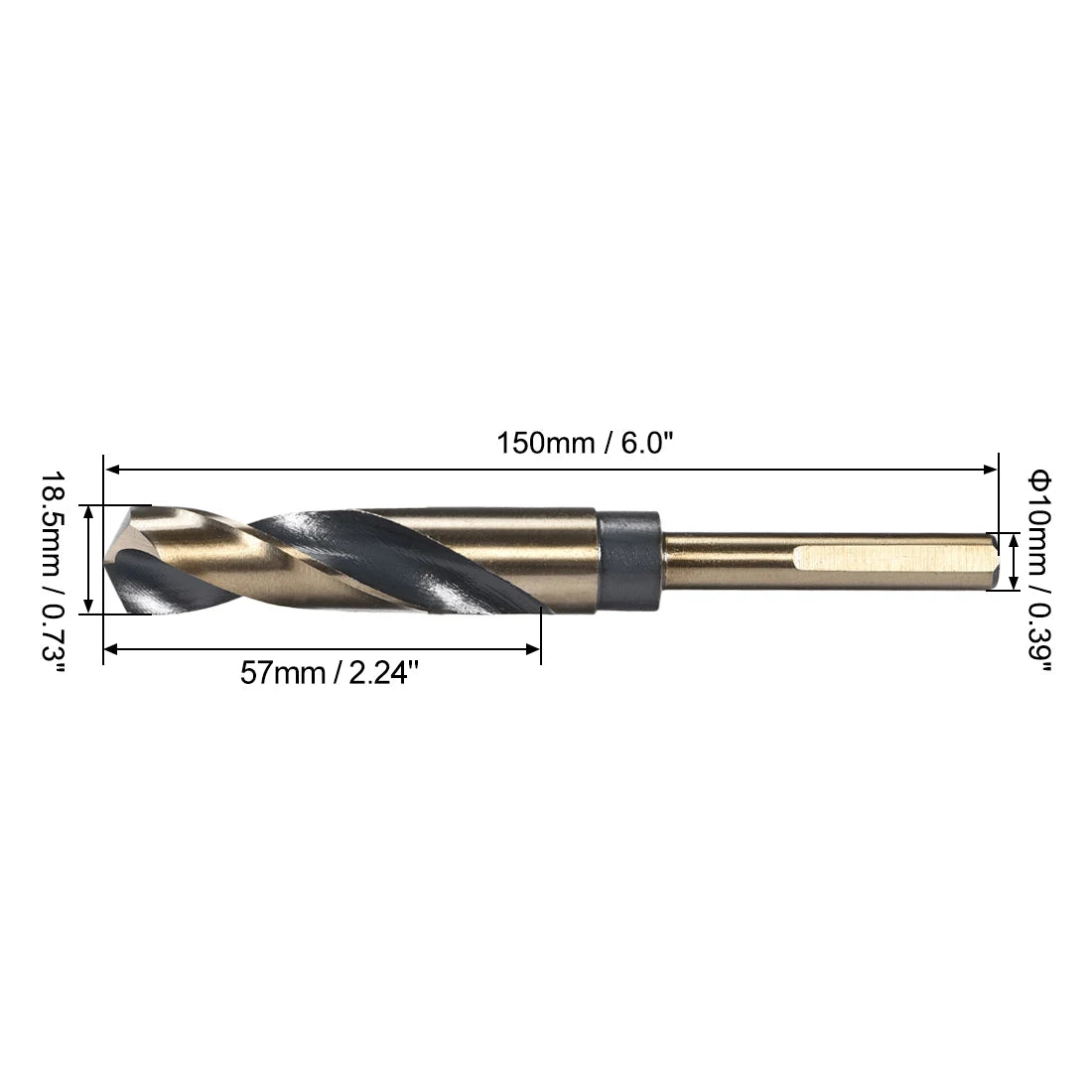 1pcs Twist Drill Bit 13/14/15/16/17/18/19/20/22/25mm 0.39-1/2Inch Shank Reduced Shank HSS Twist Drill Bits for Stainless Steel