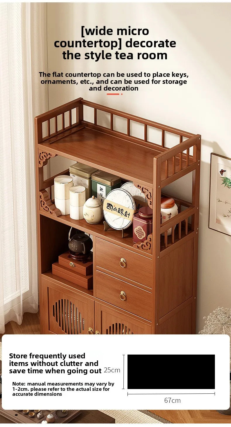 Multifunctional Furniture with Drawers & Shelves, Kitchen Cupboard, Living Room Storage Organizer, Tea Table Cabinet