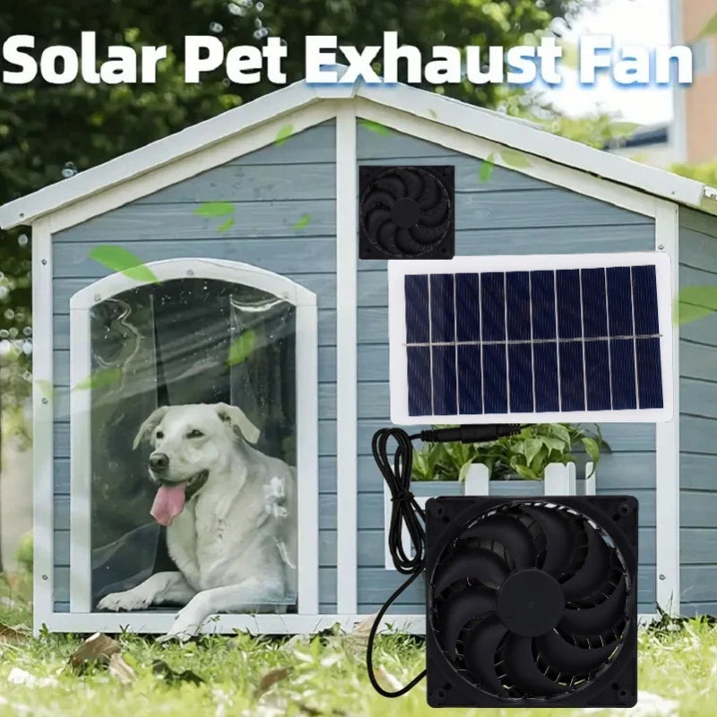Solar fan Solar Charger Exhaust Fan Ventilator Solar Panel Powered Fan Air Extractor for Dog Chicken House RV Greenhouse Fan