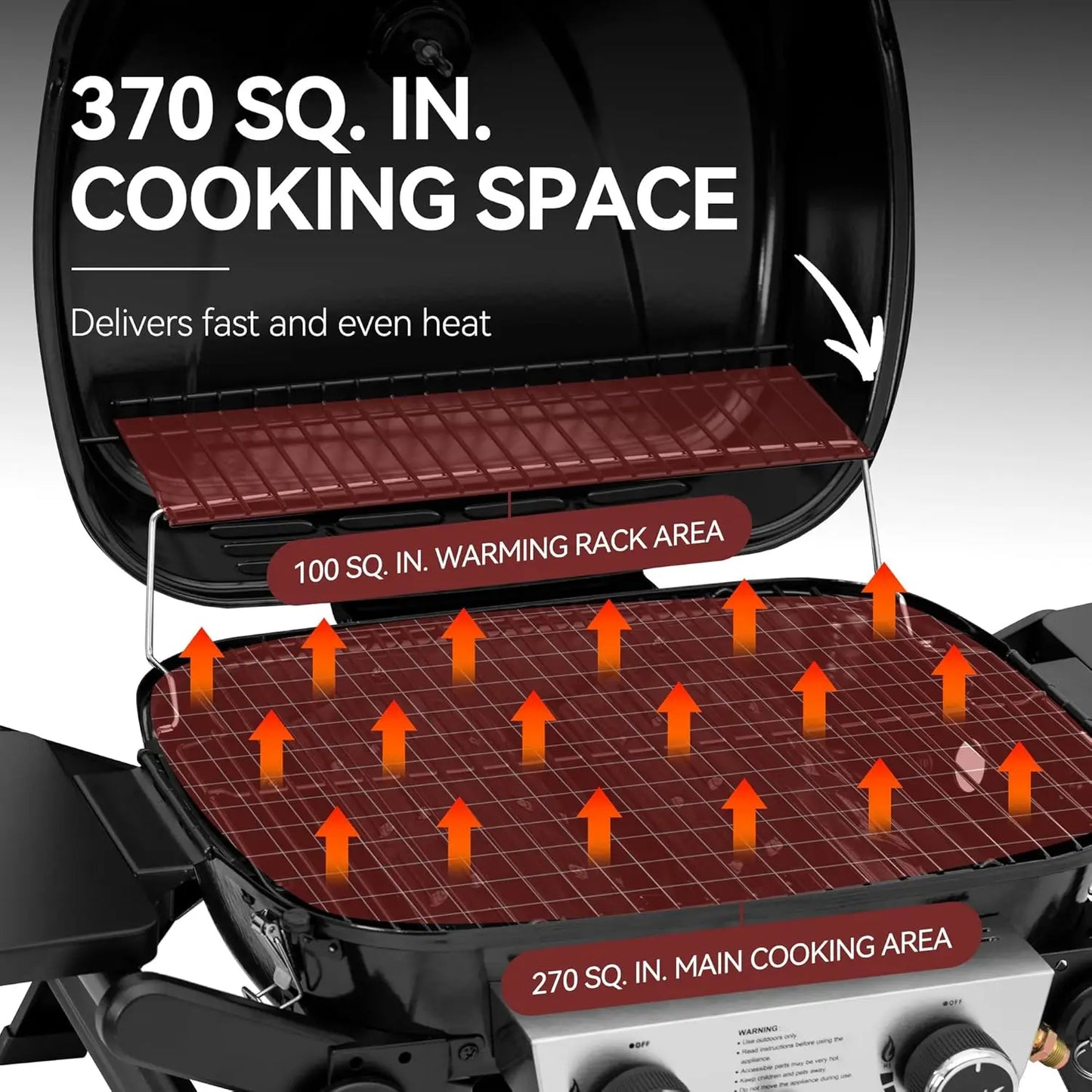 2-Burner Portable Propane Gas Grill Foldable Side Tables Legs Warming Rack Outdoor Travel Picnic Tailgate Camping, Custom