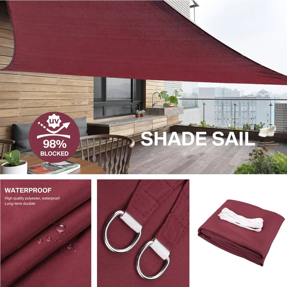 Triangle Sun Shade Sail Canopy UV Block Sunshade Sails Sunscreen for Outdoor Patio Garden Backyard Awning Sunsail with Free Rope