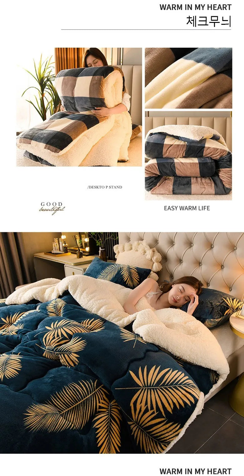 Plush Flannel Fleece Winter Bedding Comforter For Cozy Nights