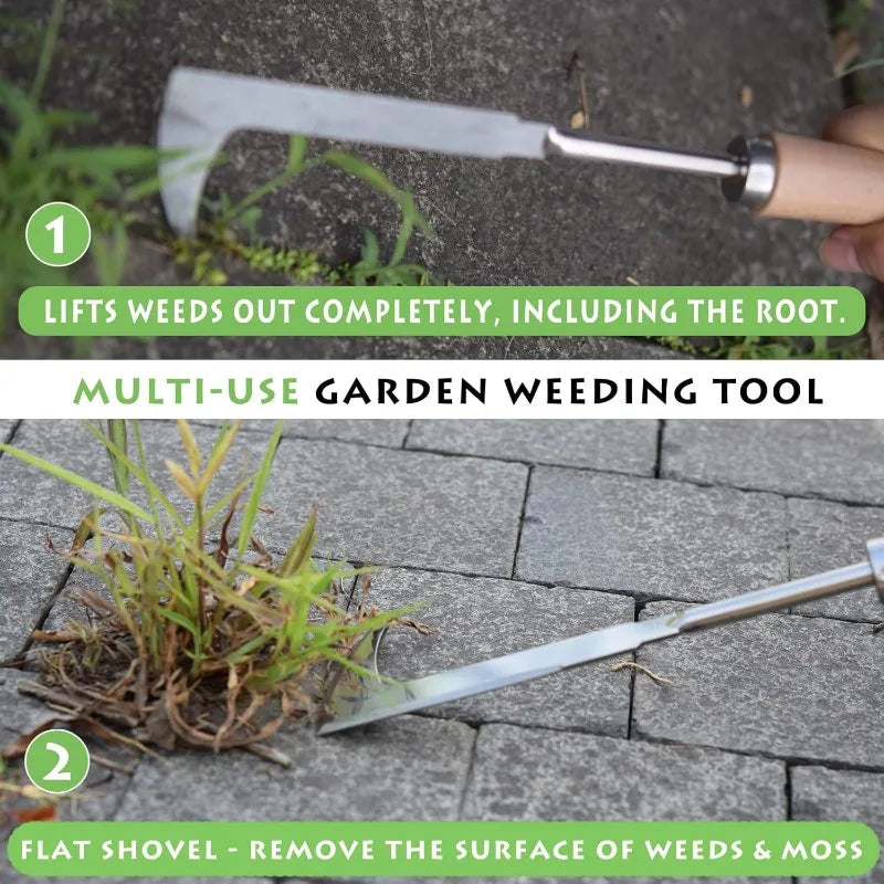 Stainless Steel Gap Weeding Tool L-shaped Garden Weeding Tool Weeding Puller Manual Weeding Tools for Road Cracks and Gardens
