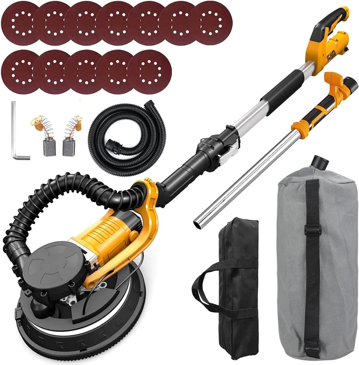 ZHJAN Drywall Sander with Vacuum Auto Dust Collection(880W),Double-Deck LED Lights Sander, 5 Variable Speed