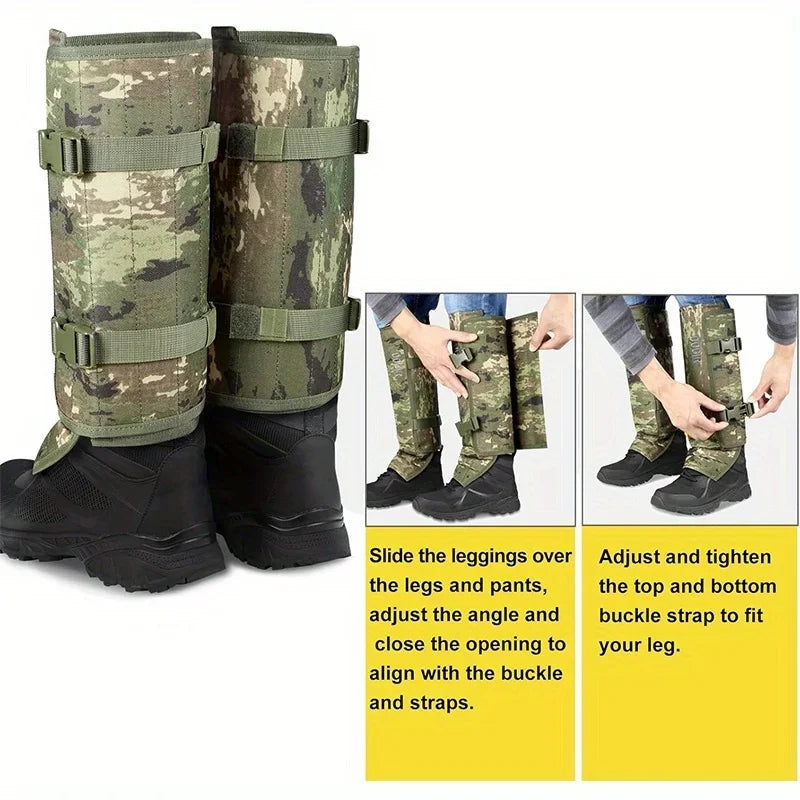 Snake Proof Gaiters Snake Gaiters Waterproof Snake Bite Protection Leg Guards, Adjustable Anti-Abrasion Outdoor Gaiters for M