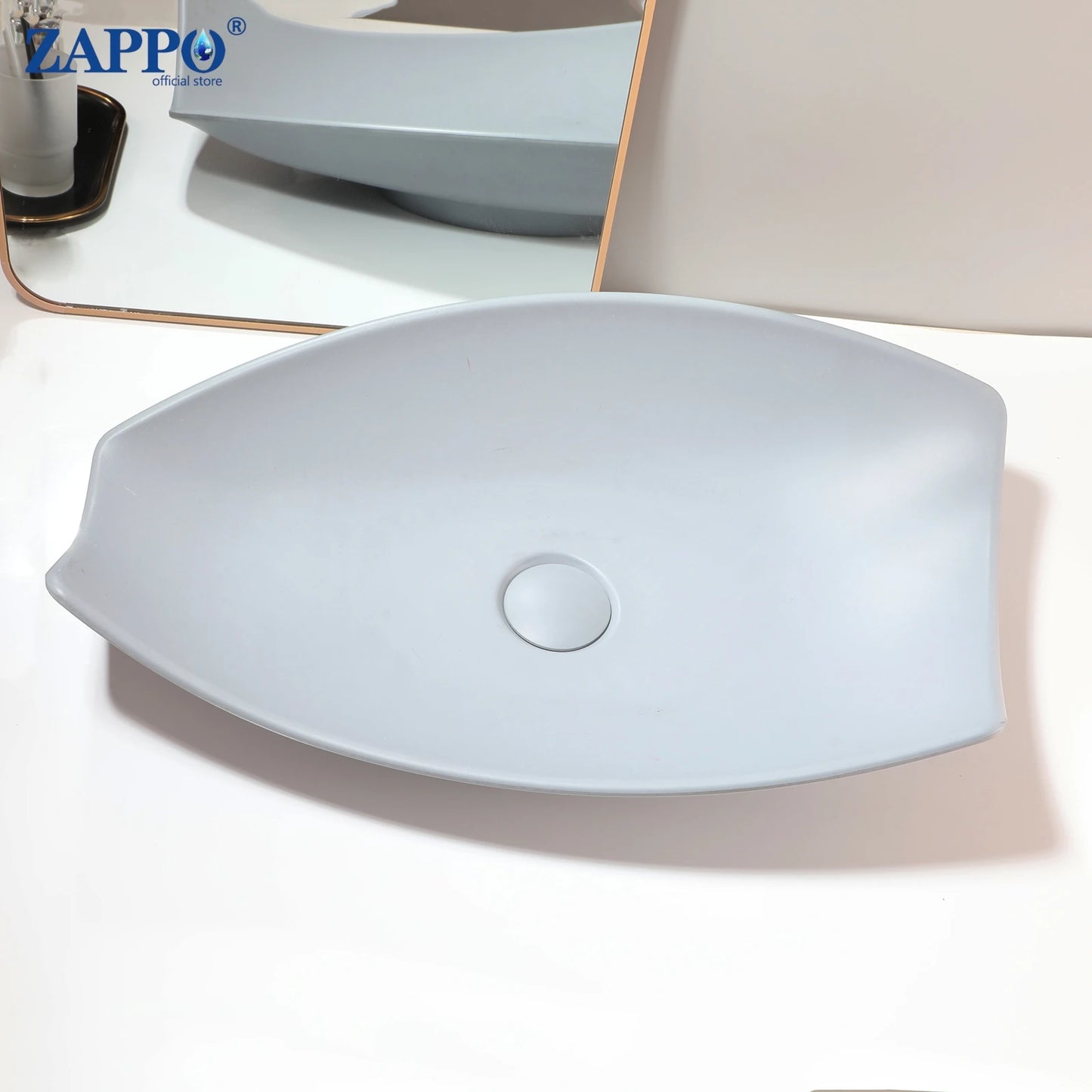 ZAPPO Vessel Sink With Drain Stone Resin Washbasin