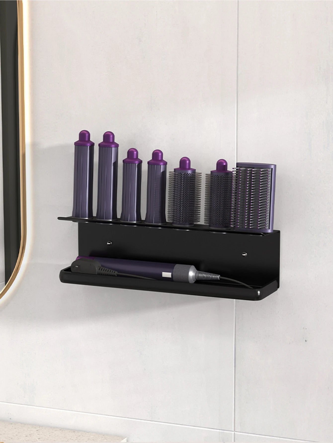 Bathroom hair dryer stand, hair straightener, styling tool holder - suitable for bathrooms, bedrooms, and hair salons