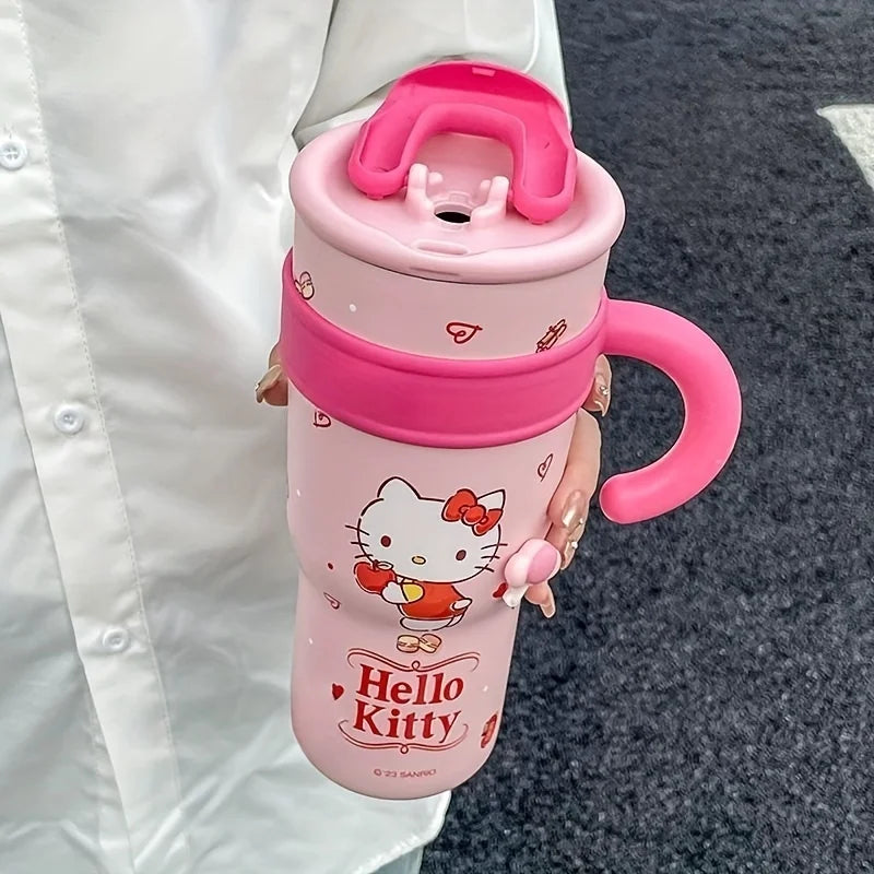 1Pc Hellokitty Thermos Cup, High-Looking Water Cup, 700ml 1200ml, Valentine's Day Gift, Car Cup, Portable Coffee Cup, Large Capacity
