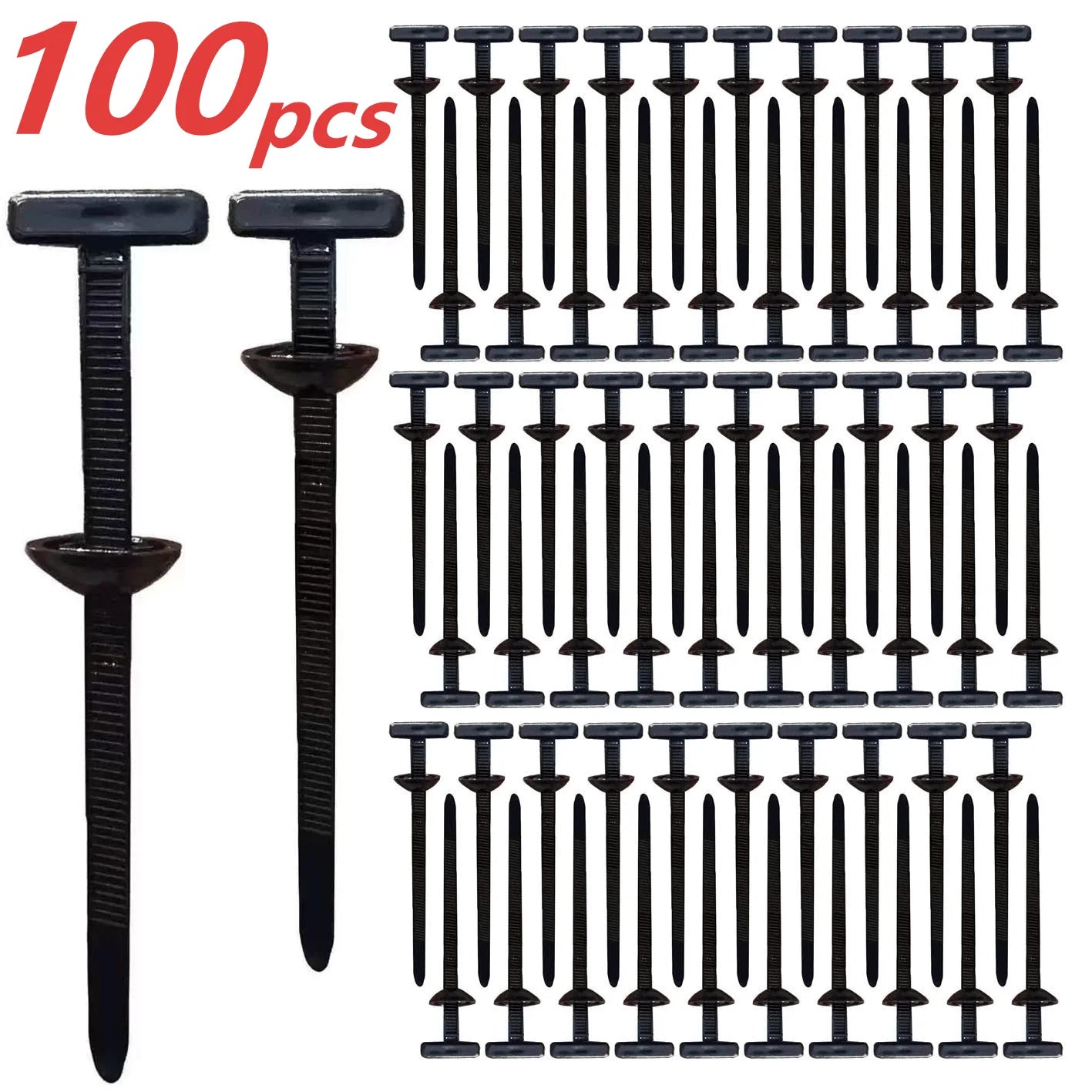 Upgraded Nylon Cable Ties, Self-Locking T Rivet Zip Ties Kit for Car Fender Trunk Bumper Repair, Home & Garage Automotive