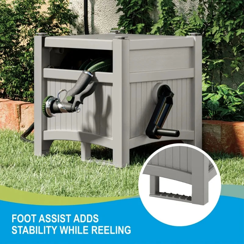 100-Foot Hose Hidden Reel for Durable Patio Garden Use