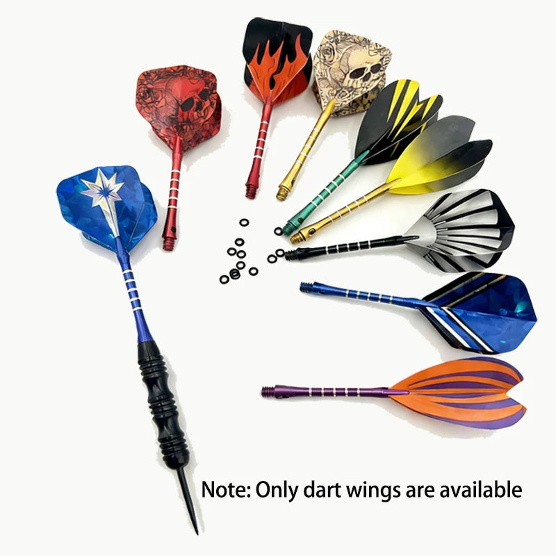 MuqiNush 54pcs PET Flight Dardos Professional Standard Dart Tail Wings-Durable&Flexible Dart Wing Set Accessorie,Dart Gifts