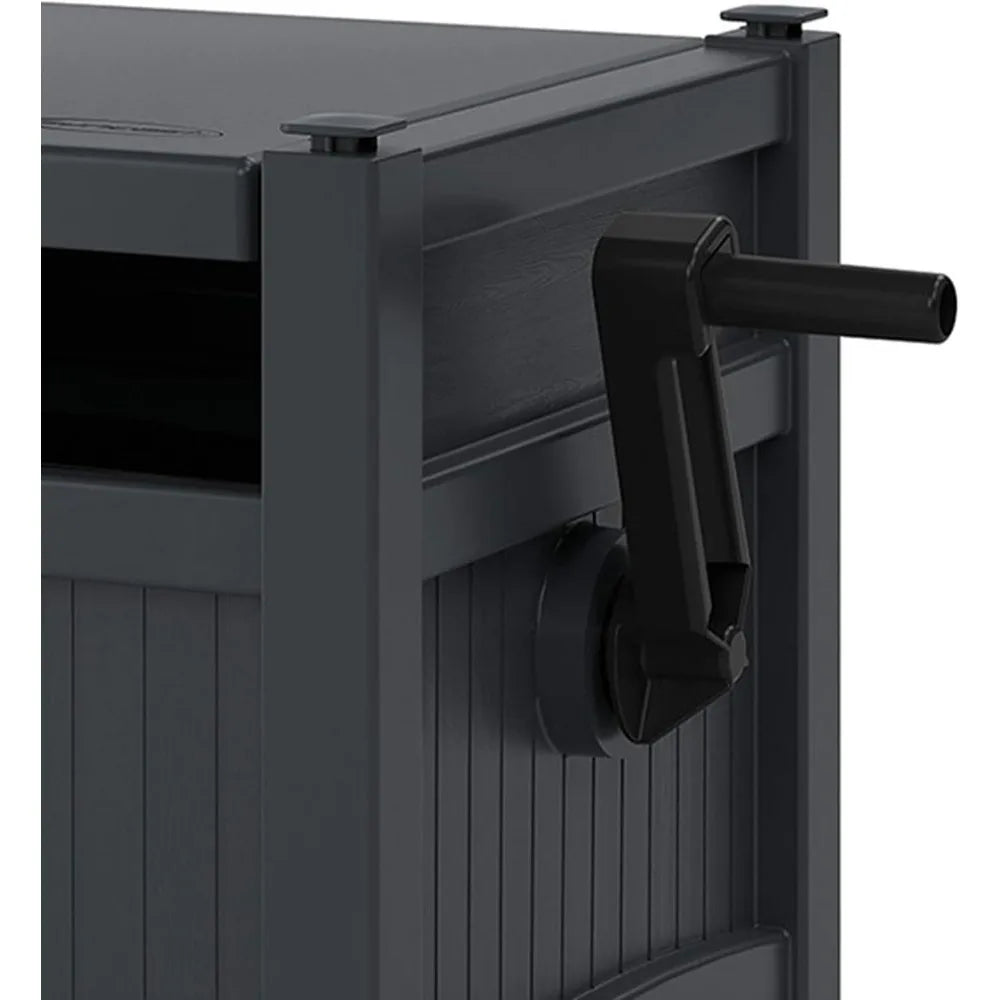 Suncast Cyberspace Grey Garden Hose Storage Reel Box Resin Outdoor Container Holds 100FT 5/8 Inch Water Line No Assembly Require