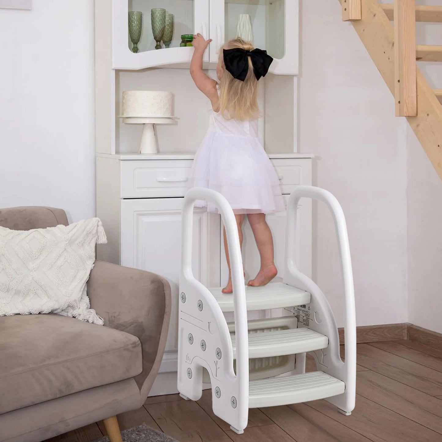 Toddler Step Stool With Handles For Bathroom And Kitchen