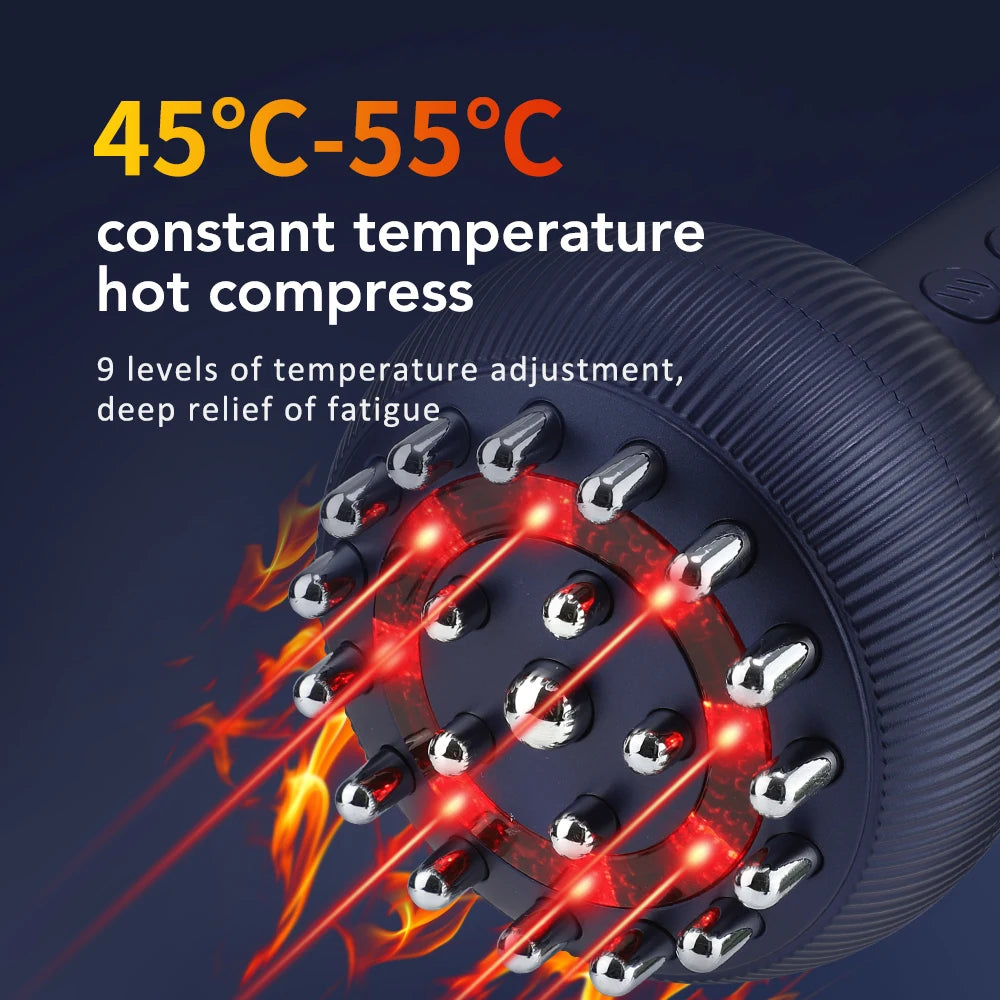 Wlireless Eletric Heated Meridian Brush Massage Lymphatic Drainage Machine Heating Microcurrent Anti Cellulite Body Back Massage