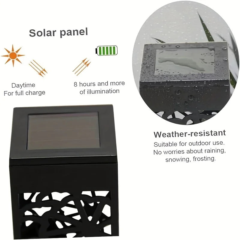 Solar Powered LED Garden Stake Lights Set for Outdoors