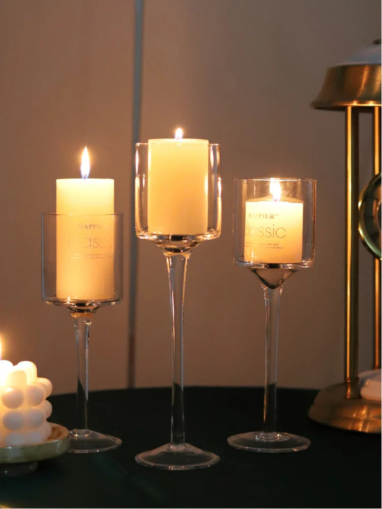 Luxury Glass Candle Holders For Elegant Wedding Home Decor