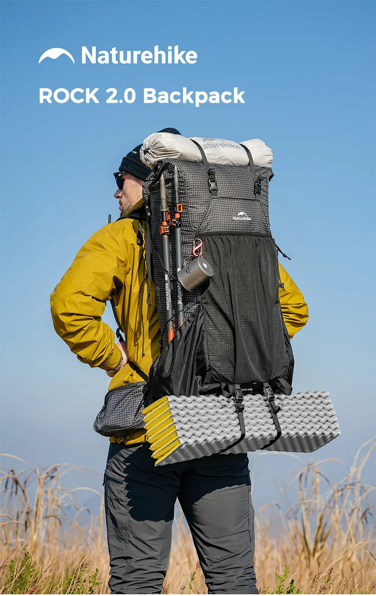 Naturehike Rock 2.0 Hiking Backpack Large Capacity Outdoor Backpack for Leisure Sports and Travel Climbing Camping Backpack