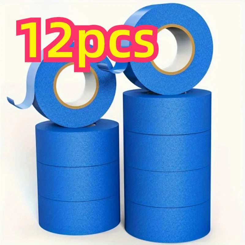12-Pack Blue Painter's Tape, 0.79“ x 511.81” per roll, Waterproof, Residue-Free, Easy-to-Remove Masking Tape