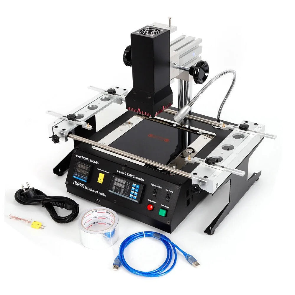 IR6500 BGA Rework Station Infrared Solder Welder System Closed-loop Temperature Control,1250W Electric Welding Table w/USB Cable