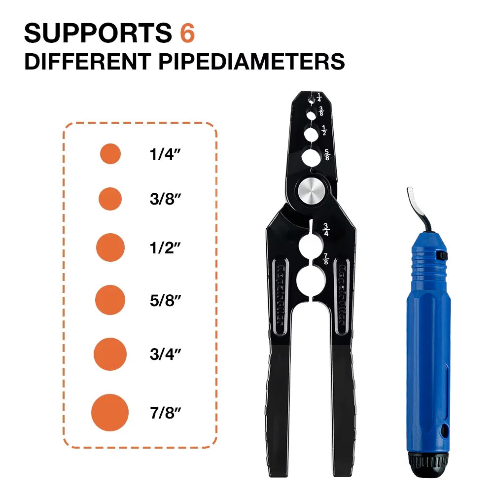 6-In-1 Air-Conditioning Copper Pipe Rounding Pliers Flat Pipe Restore Rounding Tools Diameter 1/4" 3/8" 1/2" 5/8" 3/4" 7/8" Pipe