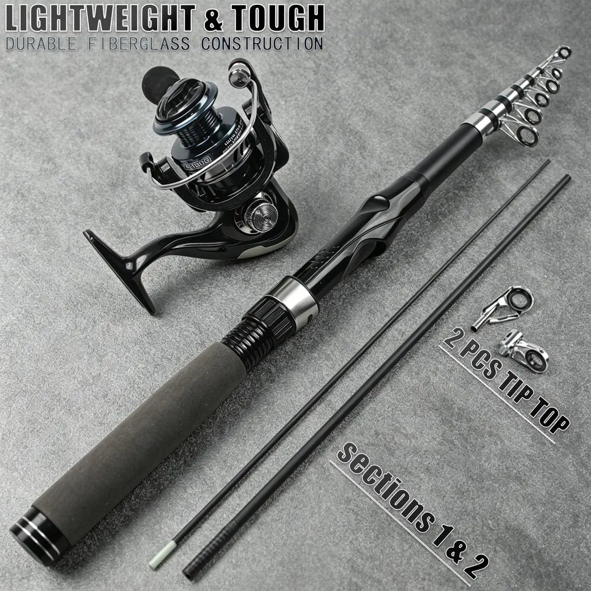 86-Piece Telescopic Fishing Rod & Reel Combo Kit, Portable Bass Fishing Tackle Set With Lures, Line, Hooks & Carry Bag For Freshwater Fishing