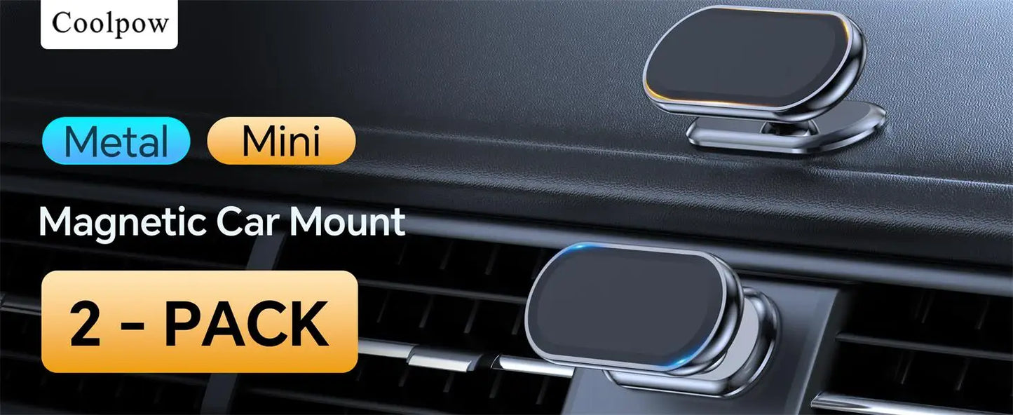 【2-Pack】 Magnetic Phone Holder for car, [ Super Strong Magnet ] [ with 4 Metal Plate ] Cell Phone carmount for iPhone Magnetic [ 360° Rotation ] Universal Dashboard Adhesive Car Magnetic Phone Mount