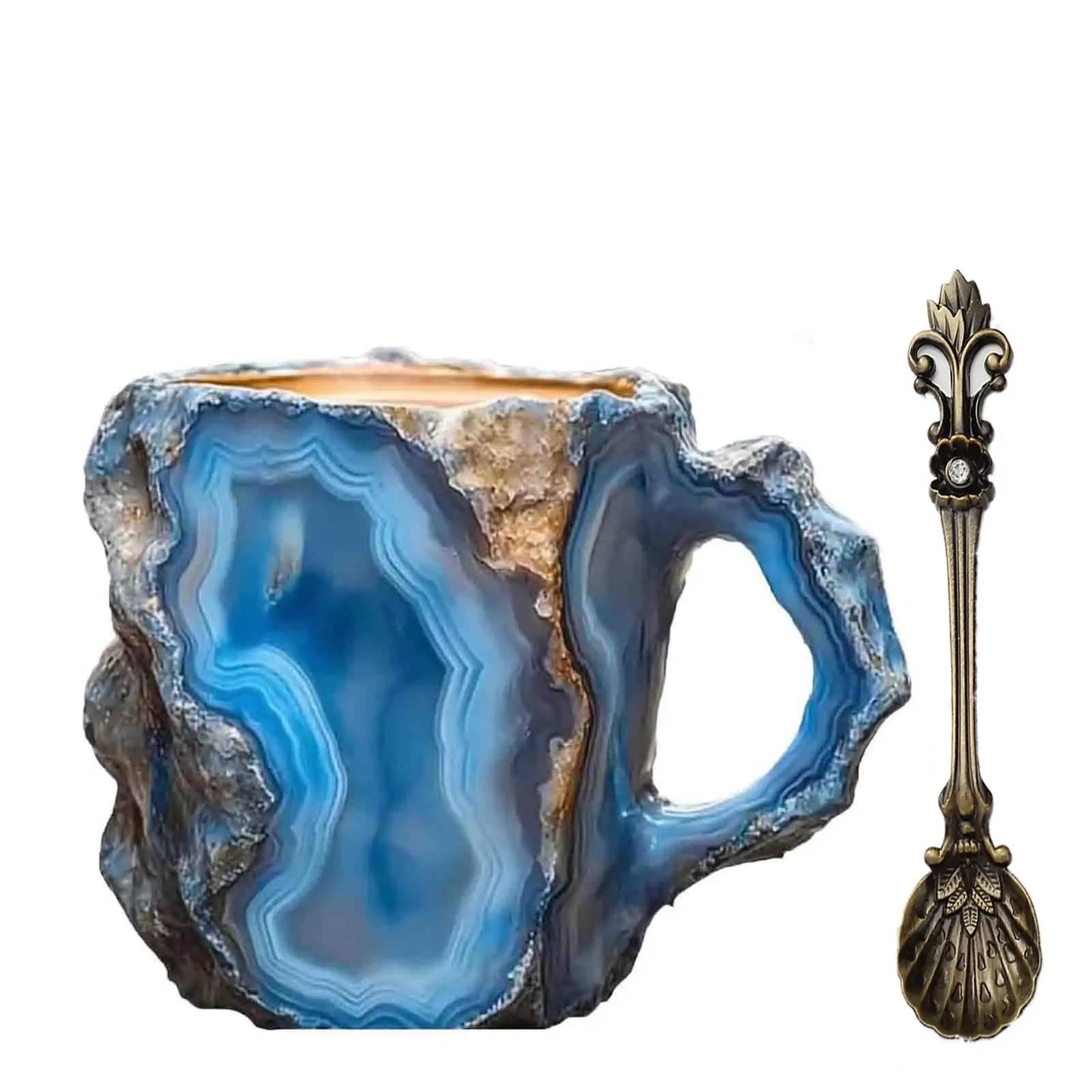1PC Multi-Colored Mineral Crystal Coffee Mug，Natural Mineral Crystal Mug， Colorful Crystal Christmas Mugs,Christmas Gift New