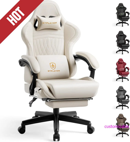 Ergonomic High Back Gaming Chair With Speakers And Footrest