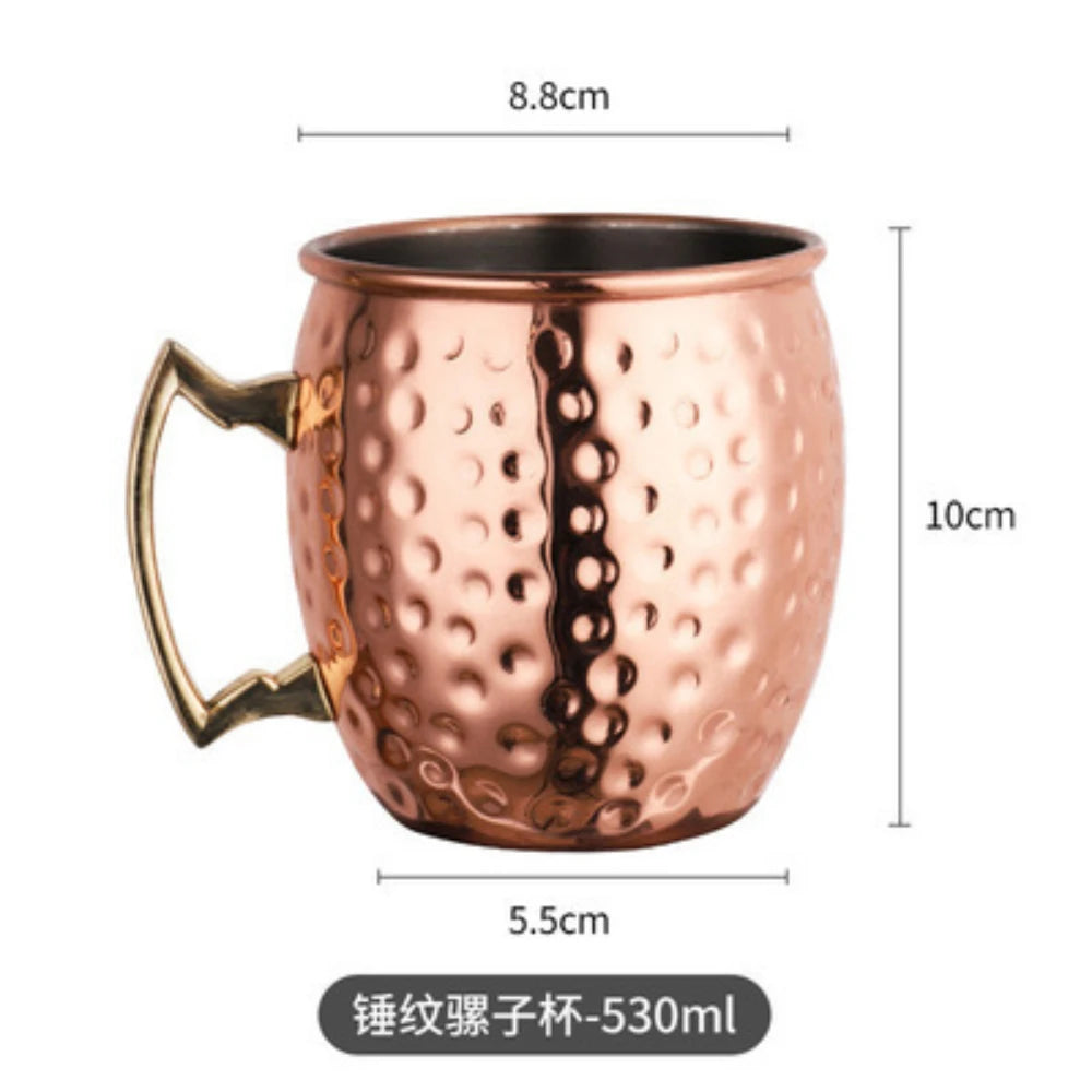 Moscow Mule Copper Mugs 100% Handcrafted Food Safe Pure Solid Copper Mugs 16 oz Christmas Gift Set Party Bar Drinkware Tools