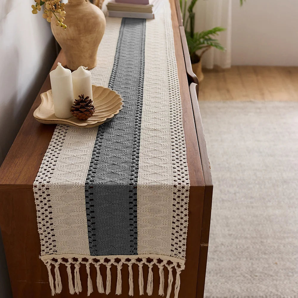 Contemporary Bohemian Rustic Table Runner For Home Decor