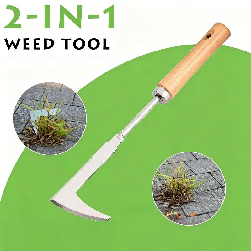 Stainless Steel Gap Weeding Tool L-shaped Garden Weeding Tool Weeding Puller Manual Weeding Tools for Road Cracks and Gardens
