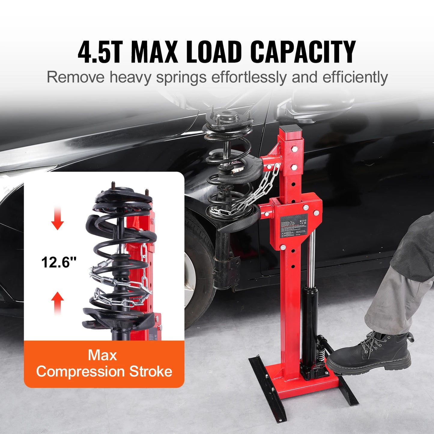 SucceBuy Strut Spring Compressor 4.5 Ton/9920 LBS Hydraulic Jack 1 Ton Rated Compression Force Auto Strut Coil Spring Compressor