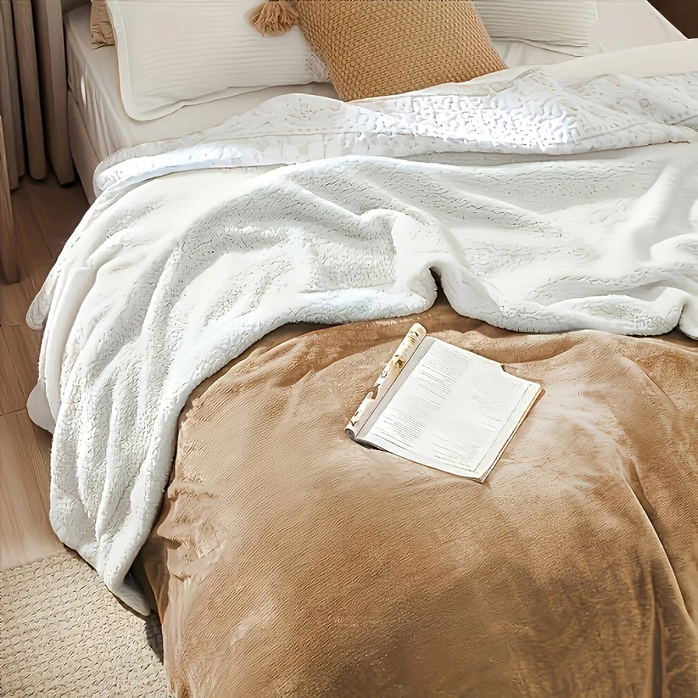 Ultra Soft Sherpa Fleece Bed Blanket For Cozy Comfort