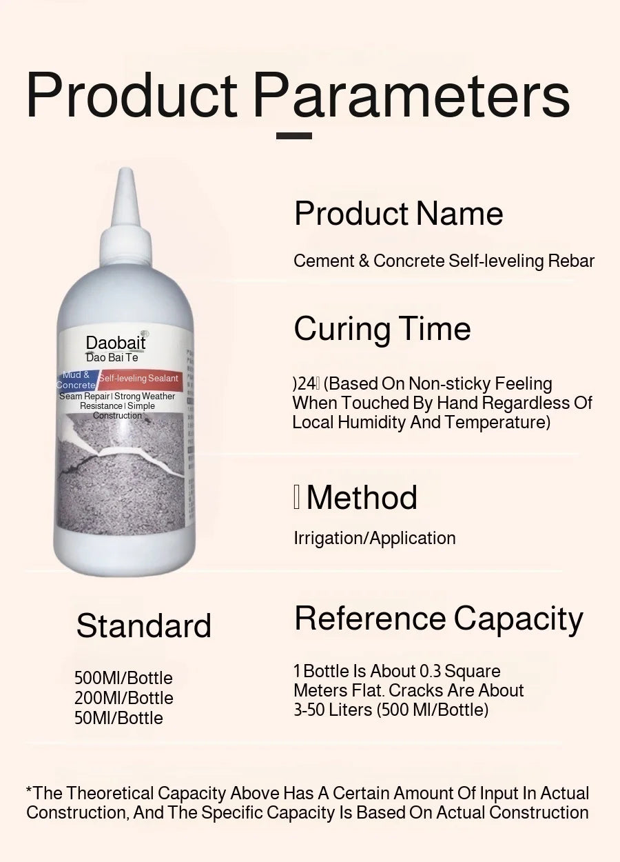 Waterproof Adhesive Leak Repair Concrete Crack Filler - Quick Setting High Strength Sealant for Roof Wall Floor Pool Leakage Fix