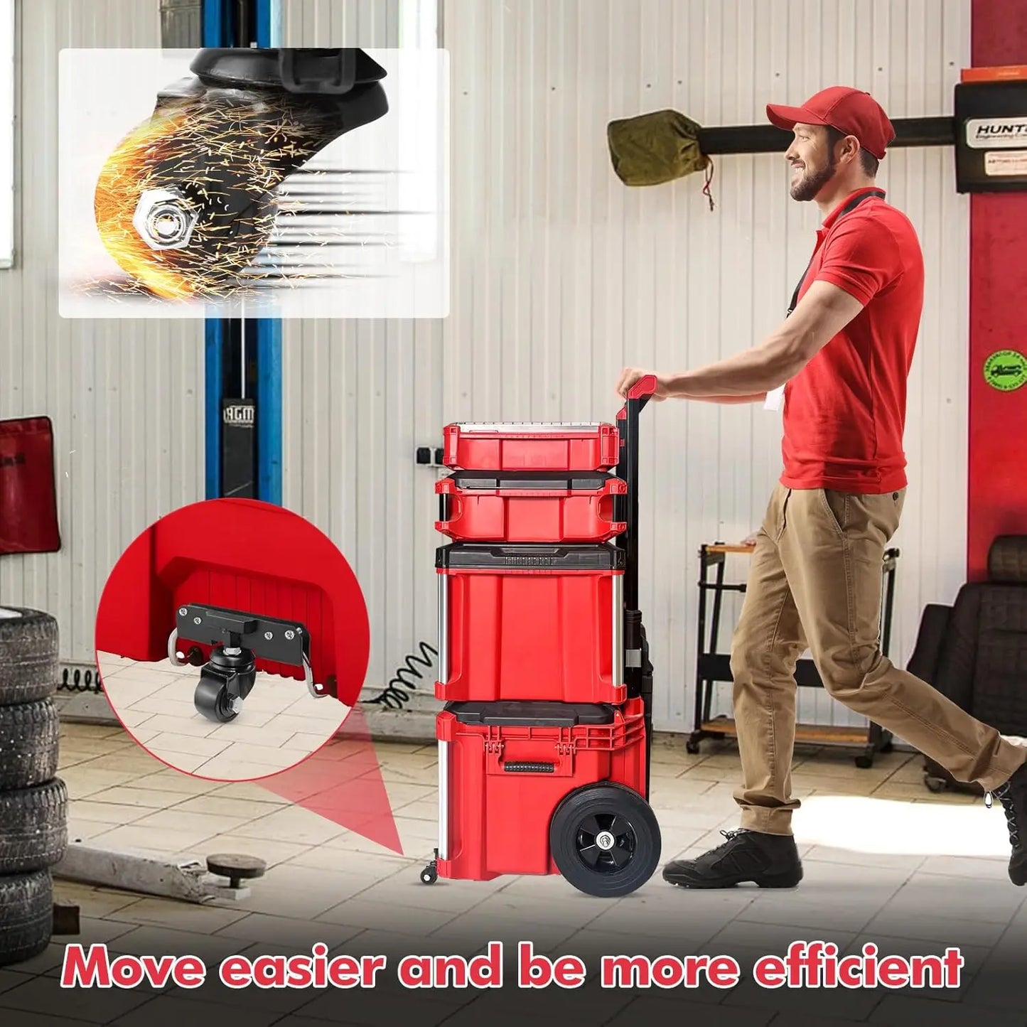 Compatible with Milwaukee Packout Rolling Tool Box Front Wheels Caster Wheels for Packout Tool Box